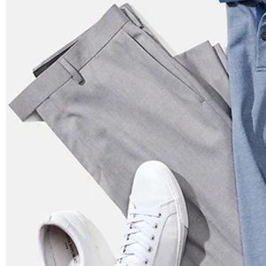 Banana Republic Slim Fit Grey Textured Trouser